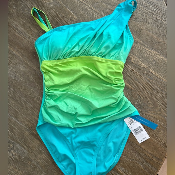 NWT Bleu Rod Beattie Cool Breeze One Shoulder Mio One Piece Swimsuit Size 4 - Picture 5 of 8